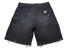 画像をギャラリービューアに読み込む, 極美品 Saint Michael セントマイケル ダブルニー デニムショーツ ダメージ加工 SM-HR8-0000-071 ブラック コットン サイズM 中古 4b006718