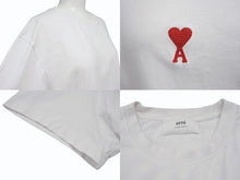 画像をギャラリービューアに読み込む, Ami Paris アミ パリス ロゴ 半袖Tシャツ ホワイト ハート刺繍 コットン 美品 中古 4b006726
