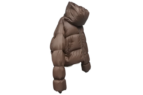 極美品 RICK OWENS リックオウエンス Funnel Neck Padded Jacket ファンネルネック ダウンジャケット YZERR着用 ブラウン サイズ48 中古 4b005879