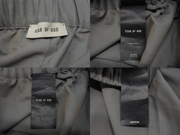 極美品 FEAR OF GOD ESSENTIALS フィアオブゴッド エッセンシャルズ ハーフパンツ ショーツ ナイロン グレー サイズM 中古 4b006736