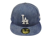 画像をギャラリービューアに読み込む, NEW ERA ニューエラ LA ロサンゼルスドジャース キャップ 帽子 デニム ポリエステル ブルー サイズ7 3/8 (58.7cm) 美品 中古 4b006740