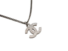 画像をギャラリービューアに読み込む, 極美品 CHANEL シャネル ココマーク ネックレス C12V刻印 6.0g メタル ラインストーン シルバー 中古 4b006757