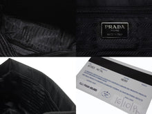 画像をギャラリービューアに読み込む, PRADA プラダ ハンドバッグ トライアングルロゴ B7003 メタルハンドル テスート ブラック 美品 中古 4b006760