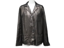 画像をギャラリービューアに読み込む, MARC JACOBS マークジェイコブス 13FW メタリックチェックパジャマシャツ W21316630 千鳥格子 シルク サイズ4 美品 中古 4b006764