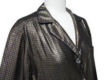 画像をギャラリービューアに読み込む, MARC JACOBS マークジェイコブス 13FW メタリックチェックパジャマシャツ W21316630 千鳥格子 シルク サイズ4 美品 中古 4b006764