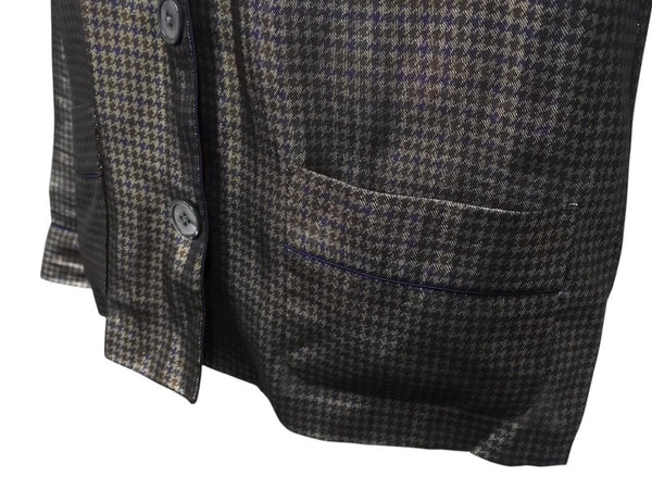 MARC JACOBS マークジェイコブス 13FW メタリックチェックパジャマシャツ W21316630 千鳥格子 シルク サイズ4 美品 中古 4b006764