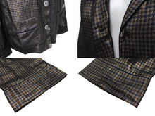 画像をギャラリービューアに読み込む, MARC JACOBS マークジェイコブス 13FW メタリックチェックパジャマシャツ W21316630 千鳥格子 シルク サイズ4 美品 中古 4b006764