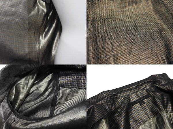 MARC JACOBS マークジェイコブス 13FW メタリックチェックパジャマシャツ W21316630 千鳥格子 シルク サイズ4 美品 中古 4b006764