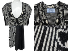 画像をギャラリービューアに読み込む, PRADA プラダ ニット ロングワンピース P3F95 サンプル品 ジョーゼット ジャガード ホワイト ブラック 美品 中古 4b006765