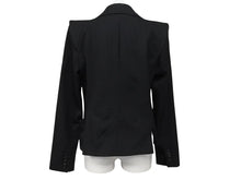 画像をギャラリービューアに読み込む, 極美品 MARC JACOBS マークジェイコブス ダブルテーラードジャケット AS0204 サイズ2 ストライプ ウール ブラック ショート丈 中古 4b006766