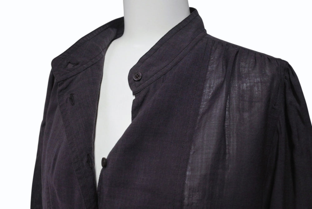 MIUMIU Long sleeve collarless shirt ETB2340 Size 44 Shell button Wool Nylon Charcoal Good condition Used 4b006767