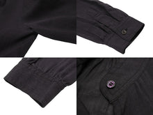 Load image into Gallery viewer, MIUMIU ミュウミュウ 長袖ノーカラーシャツ ETB2340 サイズ44 シェルボタン ウール ナイロン チャコール系 美品 中古 4b006767