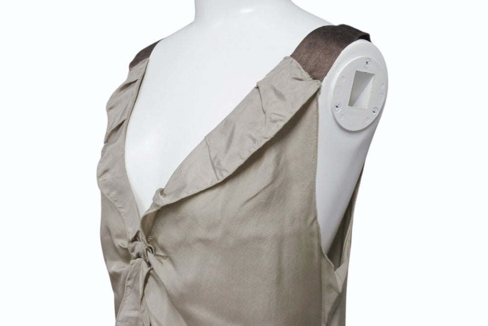 MIUMIU 06SS Sleeveless Tunic Tops MT572 HAO Silk Beige Brown Size 42 Good Condition Used 4b006768