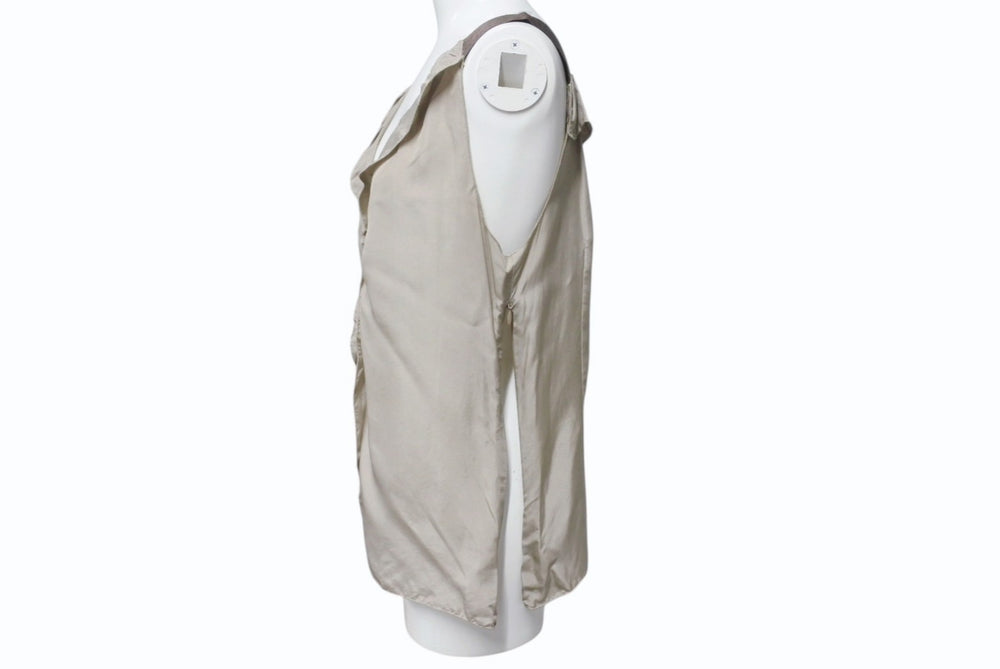 MIUMIU 06SS Sleeveless Tunic Tops MT572 HAO Silk Beige Brown Size 42 Good Condition Used 4b006768