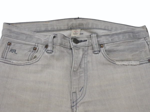 RRL ダブルアールエル デニムパンツ RRL Skinny Fit Japan Woven Selvedge Denim フェード グレー 27 21599 美品 中古 4b006775