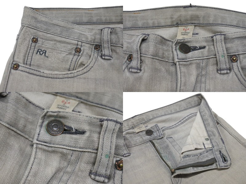 RRL ダブルアールエル デニムパンツ RRL Skinny Fit Japan Woven Selvedge Denim フェード グレー 27 21599 美品 中古 4b006775