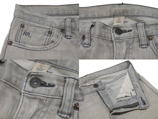 RRL ダブルアールエル デニムパンツ RRL Skinny Fit Japan Woven Selvedge Denim フェード グレー 27 21599 美品 中古 4b006775