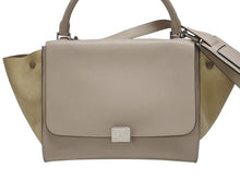 画像をギャラリービューアに読み込む, 極美品 CELINE セリーヌ ハンドバッグ 2WAY ショルダーバッグ トラペーズ ベージュ レザー シルバー金具 中古 4b006803