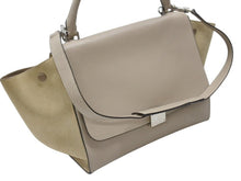 画像をギャラリービューアに読み込む, 極美品 CELINE セリーヌ ハンドバッグ 2WAY ショルダーバッグ トラペーズ ベージュ レザー シルバー金具 中古 4b006803