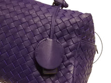 画像をギャラリービューアに読み込む, 極美品 BOTTEGA VENETA ボッテガヴェネタ イントレチャート 2WAY ミニ ボストンバッグ パープル ブルー 中古 4b006804