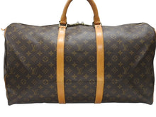 画像をギャラリービューアに読み込む, LOUIS VUITTON ルイヴィトン キーポル55 ボストンバッグ M41424 モノグラム PVC ヌメ革 ブラウン 美品 中古 4b006812