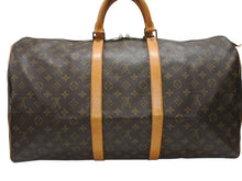 画像をギャラリービューアに読み込む, LOUIS VUITTON ルイヴィトン キーポル55 ボストンバッグ M41424 モノグラム PVC ヌメ革 ブラウン 美品 中古 4b006812