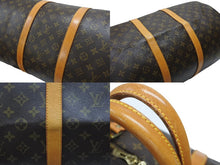 画像をギャラリービューアに読み込む, LOUIS VUITTON ルイヴィトン キーポル55 ボストンバッグ M41424 モノグラム PVC ヌメ革 ブラウン 美品 中古 4b006812