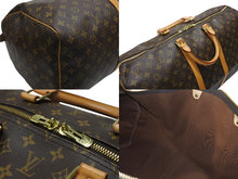 画像をギャラリービューアに読み込む, LOUIS VUITTON ルイヴィトン キーポル55 ボストンバッグ M41424 モノグラム PVC ヌメ革 ブラウン 美品 中古 4b006813