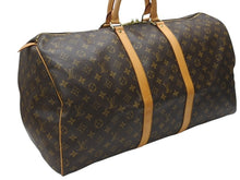画像をギャラリービューアに読み込む, LOUIS VUITTON ルイヴィトン キーポル55 ボストンバッグ M41424 モノグラム PVC ヌメ革 ブラウン 美品 中古 4b006813