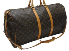 画像をギャラリービューアに読み込む, LOUIS VUITTON ルイヴィトン キーポル バンドリエール55 ボストンバッグ M41414 モノグラム ブラウン 美品 中古 4b006815