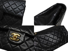 画像をギャラリービューアに読み込む, 極美品 CHANEL シャネル マトラッセ23 Wフラップ Wチェーンショルダーバッグ 1番台 ラムスキン ココマーク ブラック ゴールド金具 中古 4b006825