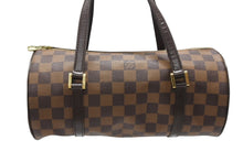 Load image into Gallery viewer, LOUIS VUITTON ルイヴィトン ダミエ エベヌ パピヨンPM ハンドバッグ N51304 筒型 ドラム型 ブラウン ゴールド金具 美品 中古 4b006833