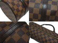 Load image into Gallery viewer, LOUIS VUITTON ルイヴィトン ダミエ エベヌ パピヨンPM ハンドバッグ N51304 筒型 ドラム型 ブラウン ゴールド金具 美品 中古 4b006833