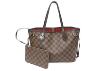 画像をギャラリービューアに読み込む, 極美品 LOUIS VUITTON ルイヴィトン ネヴァーフルPM トートバッグ N41359 ダミエキャンバス ブラウン ゴールド金具 中古 4b006835