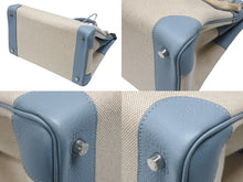 画像をギャラリービューアに読み込む, 新品同様 HERMES エルメス BIRKIN バーキン35 ブルー シルバー金具 トゴ トワルアッシュ ハンドバッグ □M刻印 中古 4b006837