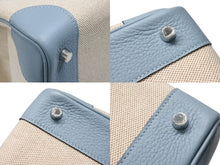 画像をギャラリービューアに読み込む, 新品同様 HERMES エルメス BIRKIN バーキン35 ブルー シルバー金具 トゴ トワルアッシュ ハンドバッグ □M刻印 中古 4b006837