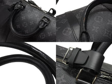 画像をギャラリービューアに読み込む, 極美品 LOUIS VUITTON ルイヴィトン エクリプス キーポル バンドリエール45 ボストンバッグ M40569 シルバー金具 ブラック 中古 4b006840