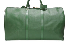 画像をギャラリービューアに読み込む, LOUIS VUITTON ルイヴィトン キーポル50 ボストンバッグ M42964 ボルネオグリーン エピレザー ゴールド金具 美品 中古 4b006843