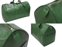 画像をギャラリービューアに読み込む, LOUIS VUITTON ルイヴィトン キーポル50 ボストンバッグ M42964 ボルネオグリーン エピレザー ゴールド金具 美品 中古 4b006843
