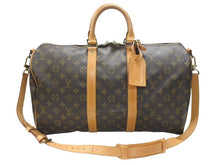 画像をギャラリービューアに読み込む, LOUIS VUITTON ルイヴィトン キーポル バンドリエール45 ボストンバッグ M41418 モノグラム ブラウン ゴールド金具 美品 中古 4b006845