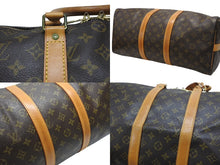 画像をギャラリービューアに読み込む, LOUIS VUITTON ルイヴィトン キーポル バンドリエール45 ボストンバッグ M41418 モノグラム ブラウン ゴールド金具 美品 中古 4b006845