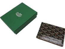 Load image into Gallery viewer, 極美品 GOYARD ゴヤール サントマ マネークリップ 二つ折り財布 ヘリンボーン ブラック レザー PVC 中古 4b006853