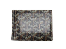 Load image into Gallery viewer, 極美品 GOYARD ゴヤール サントマ マネークリップ 二つ折り財布 ヘリンボーン ブラック レザー PVC 中古 4b006853