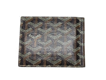 Load image into Gallery viewer, 極美品 GOYARD ゴヤール サントマ マネークリップ 二つ折り財布 ヘリンボーン ブラック レザー PVC 中古 4b006853