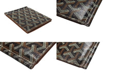 Load image into Gallery viewer, 極美品 GOYARD ゴヤール サントマ マネークリップ 二つ折り財布 ヘリンボーン ブラック レザー PVC 中古 4b006853