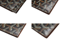 Load image into Gallery viewer, 極美品 GOYARD ゴヤール サントマ マネークリップ 二つ折り財布 ヘリンボーン ブラック レザー PVC 中古 4b006853