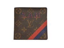 画像をギャラリービューアに読み込む, 極美品 LOUIS VUITTON ルイヴィトン 二つ折り財布 ポルトフォイユマルコ イニシャル入り M62288 モノグラムキャンバス ブラウン 中古 4b006858