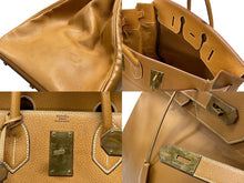 画像をギャラリービューアに読み込む, HERMES エルメス Haut a Courroies オータクロア50 ハンドバッグ アルデンヌ ナチュラル ブロンズ金具 〇Z刻印 美品 中古 4b006861