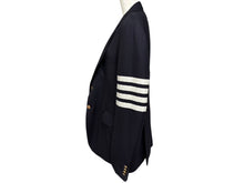 画像をギャラリービューアに読み込む, THOM BROWN トムブラウン コート テーラードジャケット コットン トリコロールカラー ブラック 黒 美品 中古 4b006894