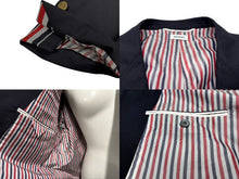画像をギャラリービューアに読み込む, THOM BROWN トムブラウン コート テーラードジャケット コットン トリコロールカラー ブラック 黒 美品 中古 4b006894